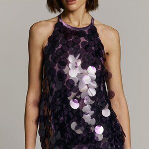 Backless Sequined Halter Neck Mini Dress | New Formal Sleeveless Dress
